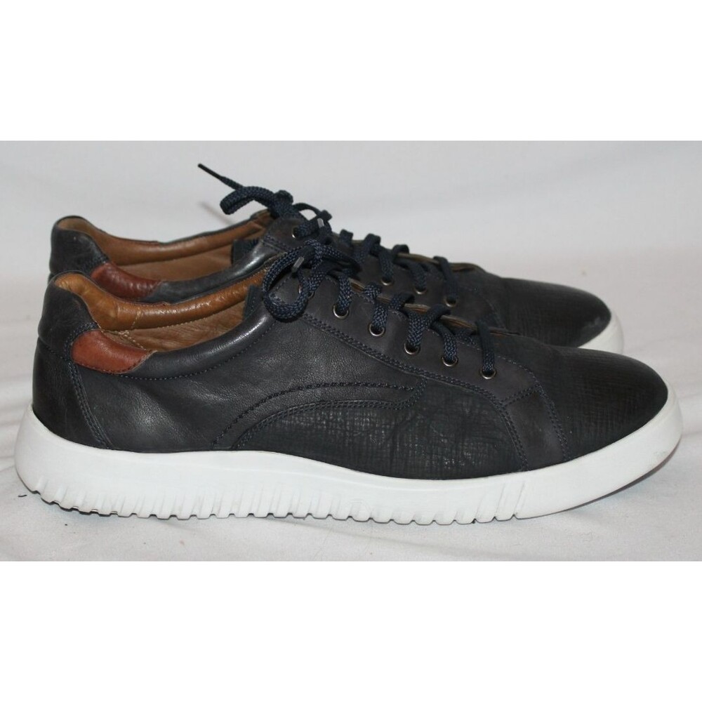 Johnston & Murphy Men's Anson Lace To Toe Blue Leather Sneakers BLUE 9.5 $228